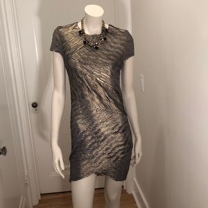 Torn by Ronny Kobo Metallic Gold Mini Dress
